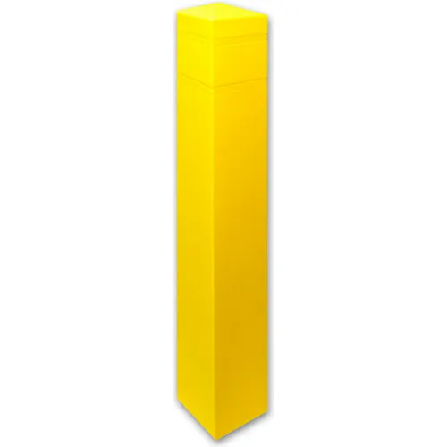 Post Guard Bollard Cover Square 6.5" Dia. x 55" H, Yellow/No Tape