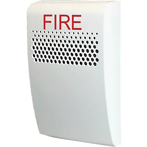 Edwards Signaling, EG1AWF, Genesis Wall Temp Horn-Strobes, Hi-Lo, White, Marked Fire