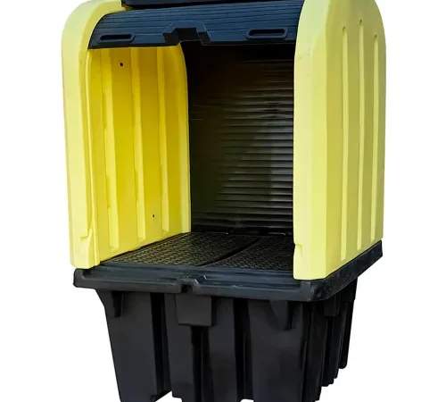 ENPAC IBC Roll Top Hardcover Spill Pallet with Drain, Yellow/Black