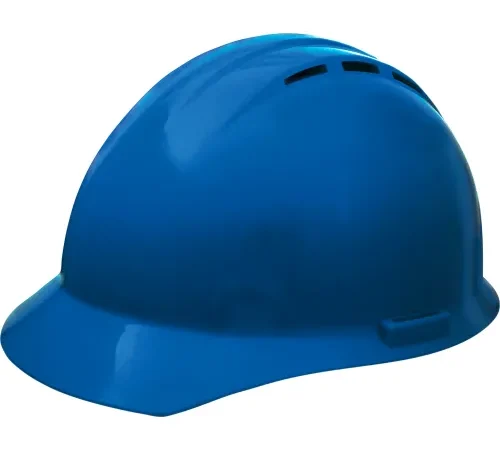 Blue construction hard hat