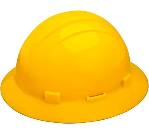 Yellow construction safety hard hat
