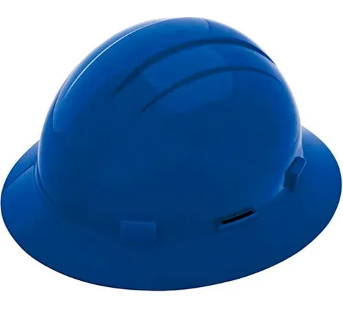 Blue construction hard hat