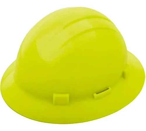 Fluorescent yellow construction hard hat