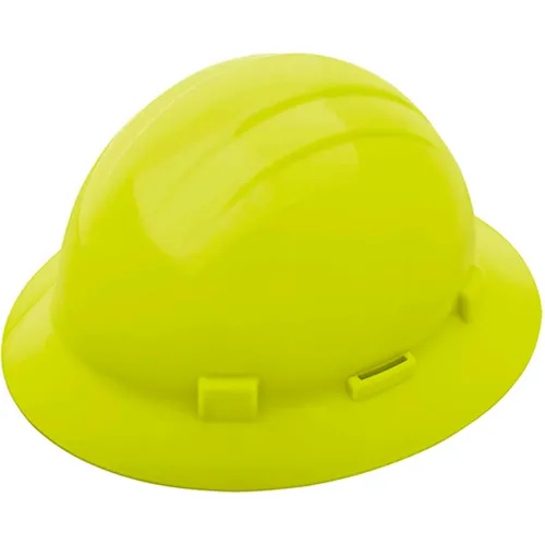 Fluorescent yellow construction hard hat