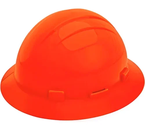 Orange construction hard hat