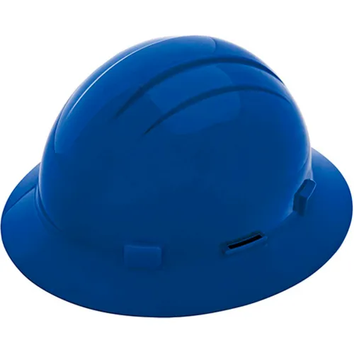 Blue full-brim safety hard hat
