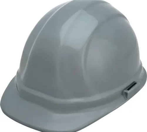 Gray construction hard hat