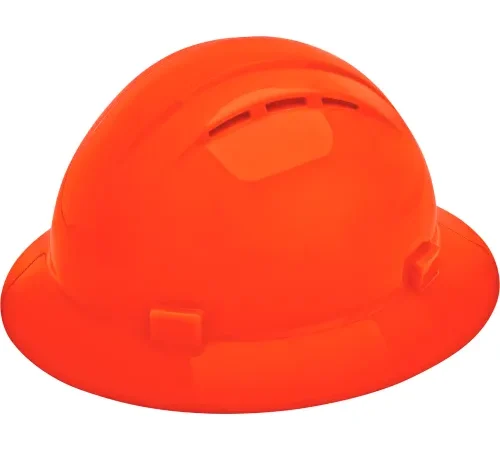 Orange construction safety hard hat