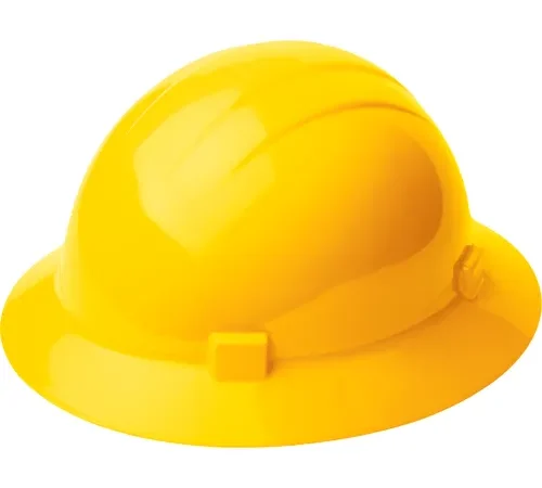 Yellow construction safety hard hat