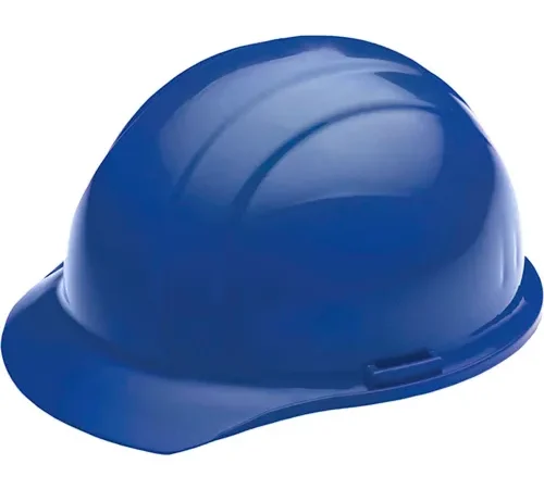 Blue construction hard hat
