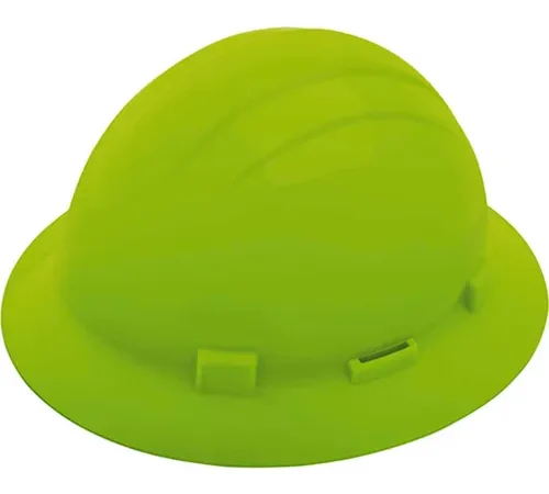 Neon green construction hard hat