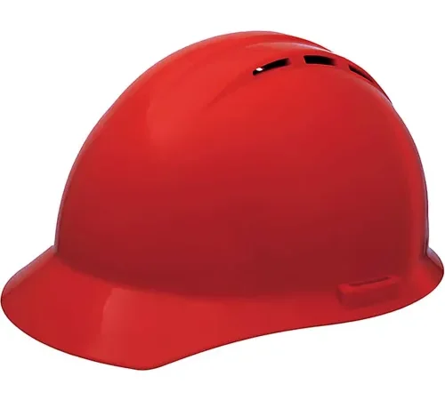 Red construction safety hard hat