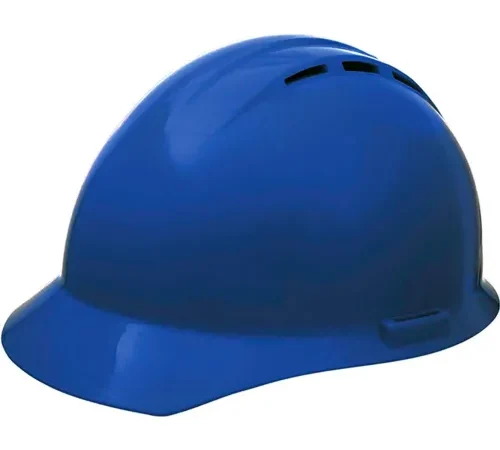 Blue construction safety hard hat