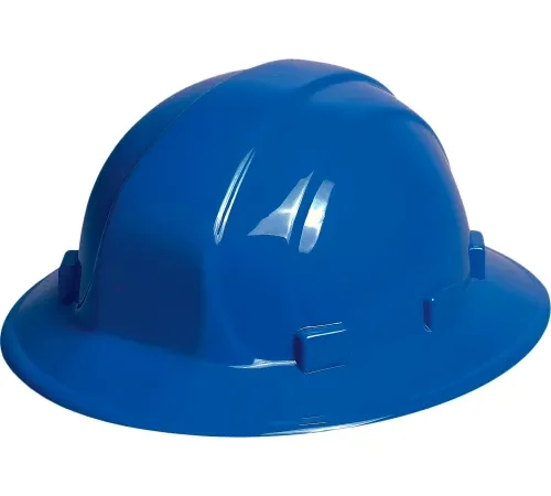 Blue construction hard hat