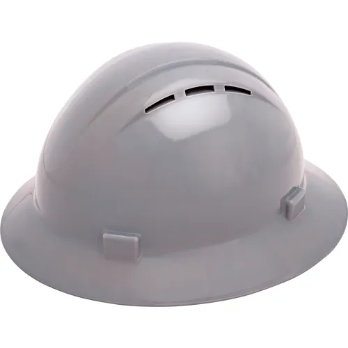 Light gray vented construction safety hard hat