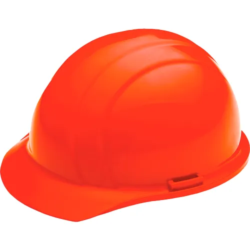 Bright orange construction hard hat
