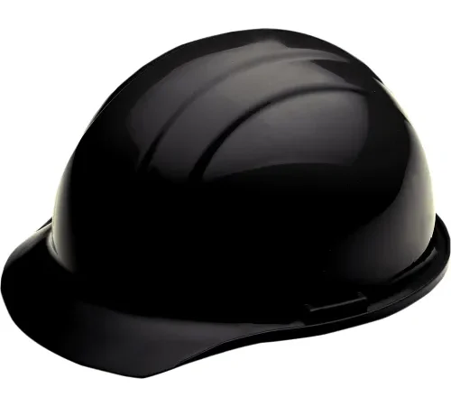 Black construction hard hat