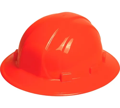Bright orange construction safety hard hat