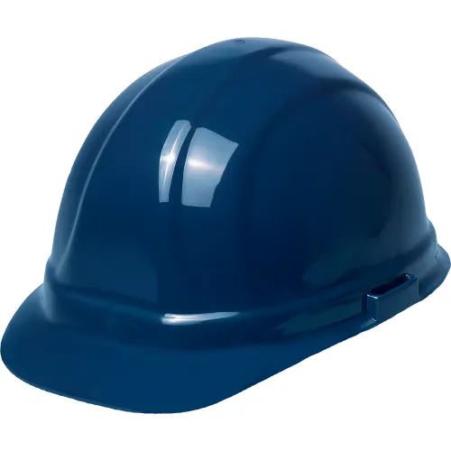 Blue construction safety helmet