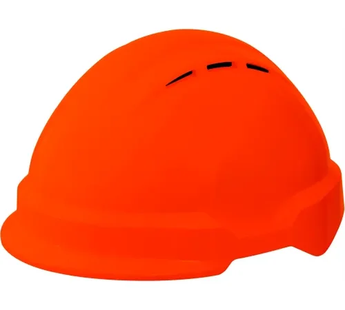 Delta Plus Americana Climbing WIND Safety Helmet, Type 1, 4-Point Ratchet Suspension, Hi-Viz Orange