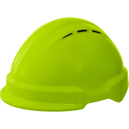 Lime green construction safety hard hat