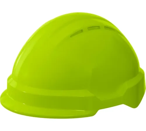 Delta Plus Americana Climbing PEAK Safety Helmet, Type 1, 4-Point Ratchet Suspension, Hi-Viz Lime