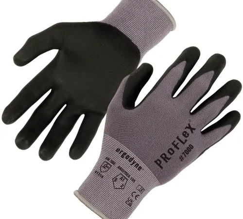 Ergodyne® ProFlex® 7000 Nitrile Coated Gloves w/ Microfoam Palm, Large, Gray, 1 Pair