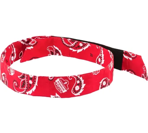 Ergodyne® Chill-Its® 6705 Evaporative Cooling Bandana, H & L, Red Western, One Size - Pkg Qty 24