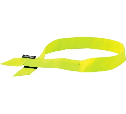 Ergodyne® Chill-Its® 6705 Evaporative Cooling Bandana, Hook & Loop, Lime - Pkg Qty 24