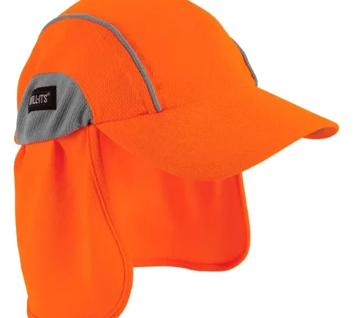 Ergodyne® Chill-Its® 6650 High Performance Hat W/ Neck Shade, Orange, One Size - Pkg Qty 6