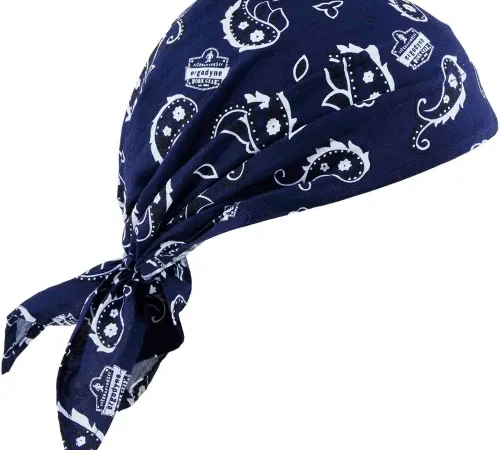 Ergodyne Chill-Its® Evap. Cooling Triangle Hat w/ Built-In Cooling Towel, Navy Western, 12584 - Pkg Qty 6