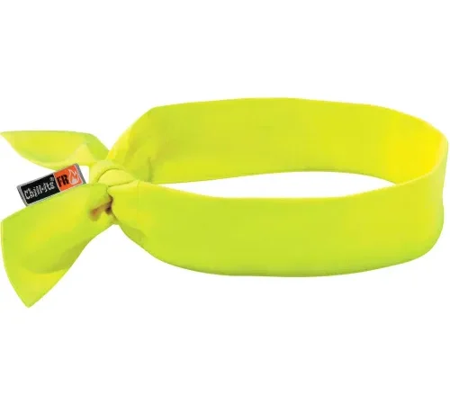 Ergodyne® Chill-Its® 6700FR Evaporative FR Cooling Bandana, Tie, Lime - Pkg Qty 6