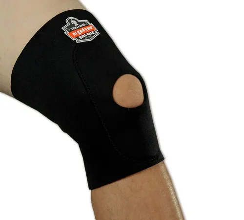 Ergodyne® 615 Knee Sleeve; Open Patella/Anterior Pad, Black, 2XL