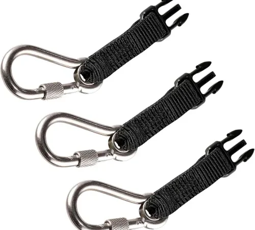 Ergodyne? Squids? 3025 Accessory Pack Retractables - SS Carabiners, Standard, Black