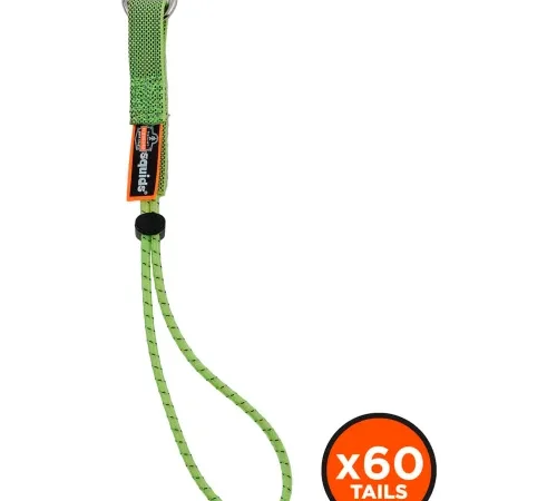 Ergodyne Squids? 3703-BULK Elastic Loop Tool Tails Ext, Standard, Lime, 15lbs, 60 Pack