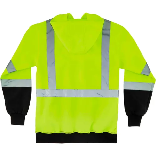 Ergodyne® GloWear® 8373 Hi-Vis Hooded Sweatshirt, Black Bottom, Class 3, 5XL, Lime - Image 2