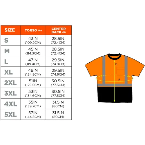 Ergodyne® GloWear® 8289BK Hi-Vis T-Shirt, Black Bottom, Class 2, M, Orange - Image 3