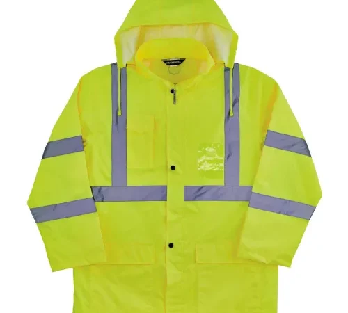Ergodyne® 8366 Glowear® Type R Class 3 Lightweight Hi-Vis Rain Jacket, Lime, 3XL