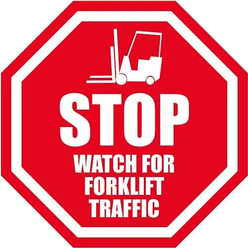 Durastripe 32" Octagone Sign - Stop Watch For Forklifts