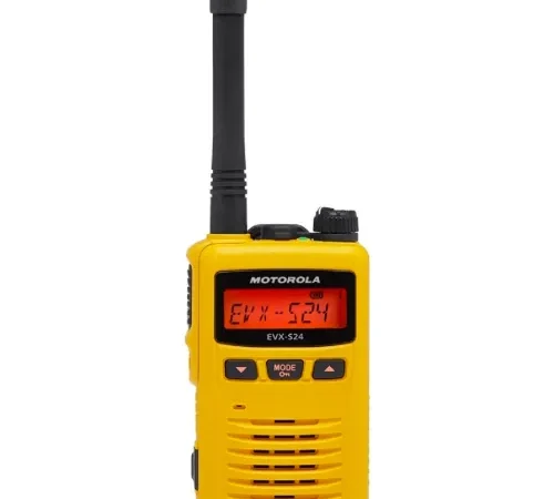 Motorola EVX-S24-UY Two-Way Radio, 2 Watt Analog,3 Watt Digital, 256 Channel,UHF 403-470 MHz Yellow