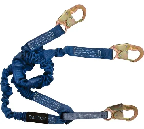 Blue three-leg fall-arrest safety lanyard