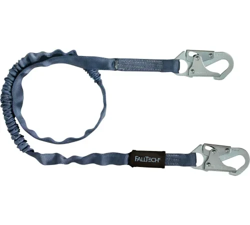 Blue fall-arrest lanyard with snap hooks