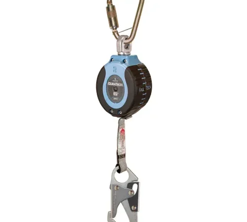 Retractable fall protection lifeline with carabiner