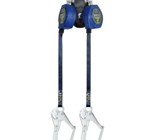 Dual-leg retractable lanyard with snap hooks