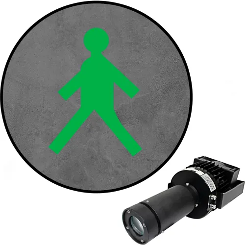 Visual Workplace Virtual LED Projector, Safety Symbol Max (W), Walking Man, 100W, Green