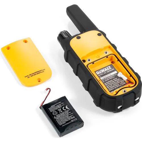 DeWalt® Heavy-Duty Jobsite FRS Walkie Talkie, Analog, 1 Watt, 22 Channels, Yellow/Black, 2/Pack - Image 5