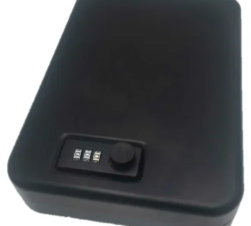 FireKing Compact Portable Security Box Safe ML1007 Combo Lock 7"W x 10"D x 2"H Black