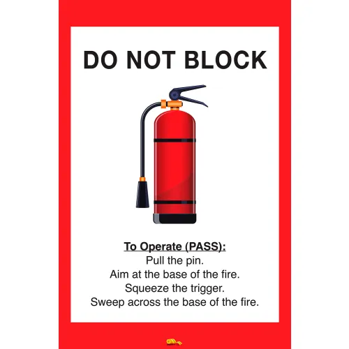 Mighty Line 36" x 42" Fire Extinguisher Instructions Floor Sign,