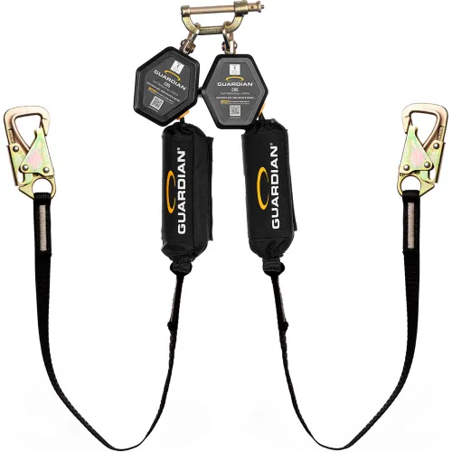 Guardian dual-leg self-retracting lifeline with hooks