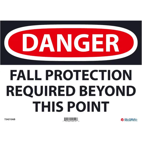 Global Industrial™ Danger Fall Protection Required Beyond This Point, 10x14, Aluminum